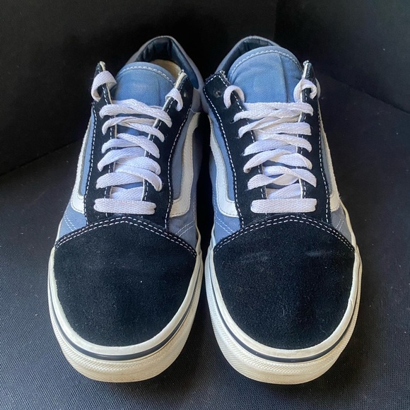 Vans Black Suede and Faded Blue Canvas Casual Sneakers Unisex M 6.65 W 8 - Picture 2 of 9